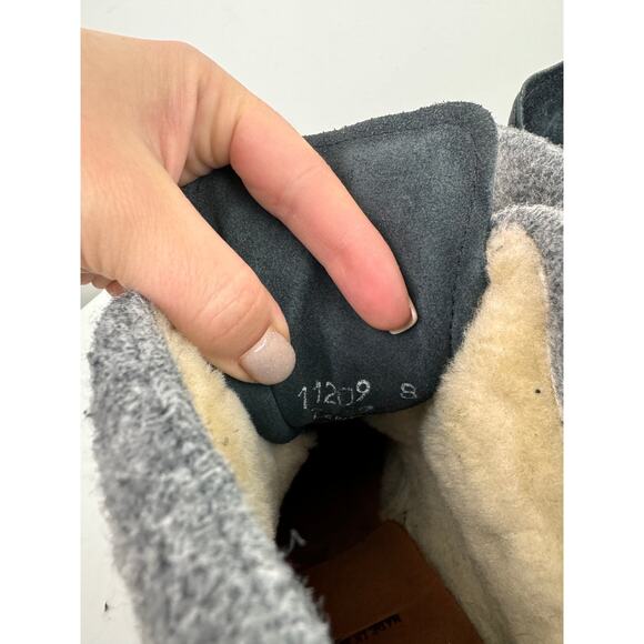 SENDRA Black Leather Red Lace Up Round Toe Shearling Lined Winter Boots SPAIN 8 - Picture 6 of 10